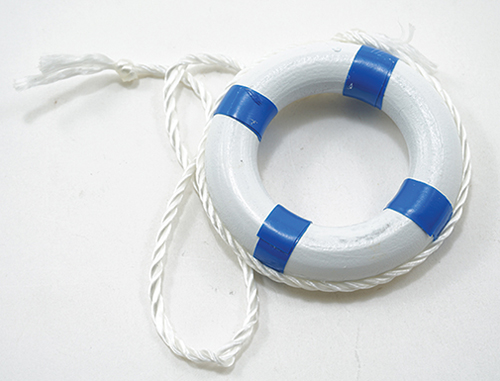 Dollhouse Miniature 2" Life Preserver Ring Blue